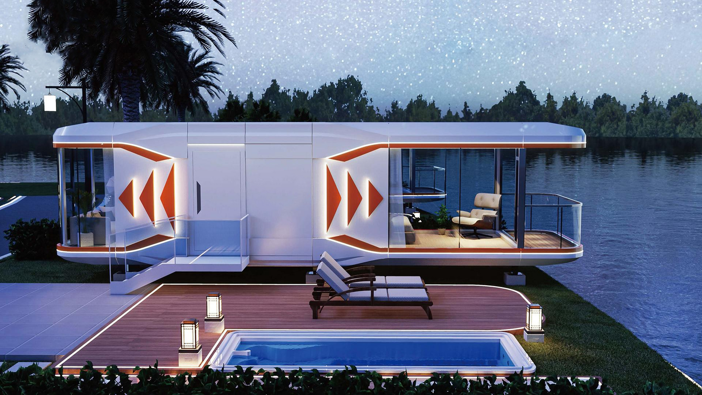 Nueva tendencia Cápsula espacial insonorizada para exteriores de alta calidad Casas prefabricadas Cápsula Otro fabricante de casas móviles (AX9)