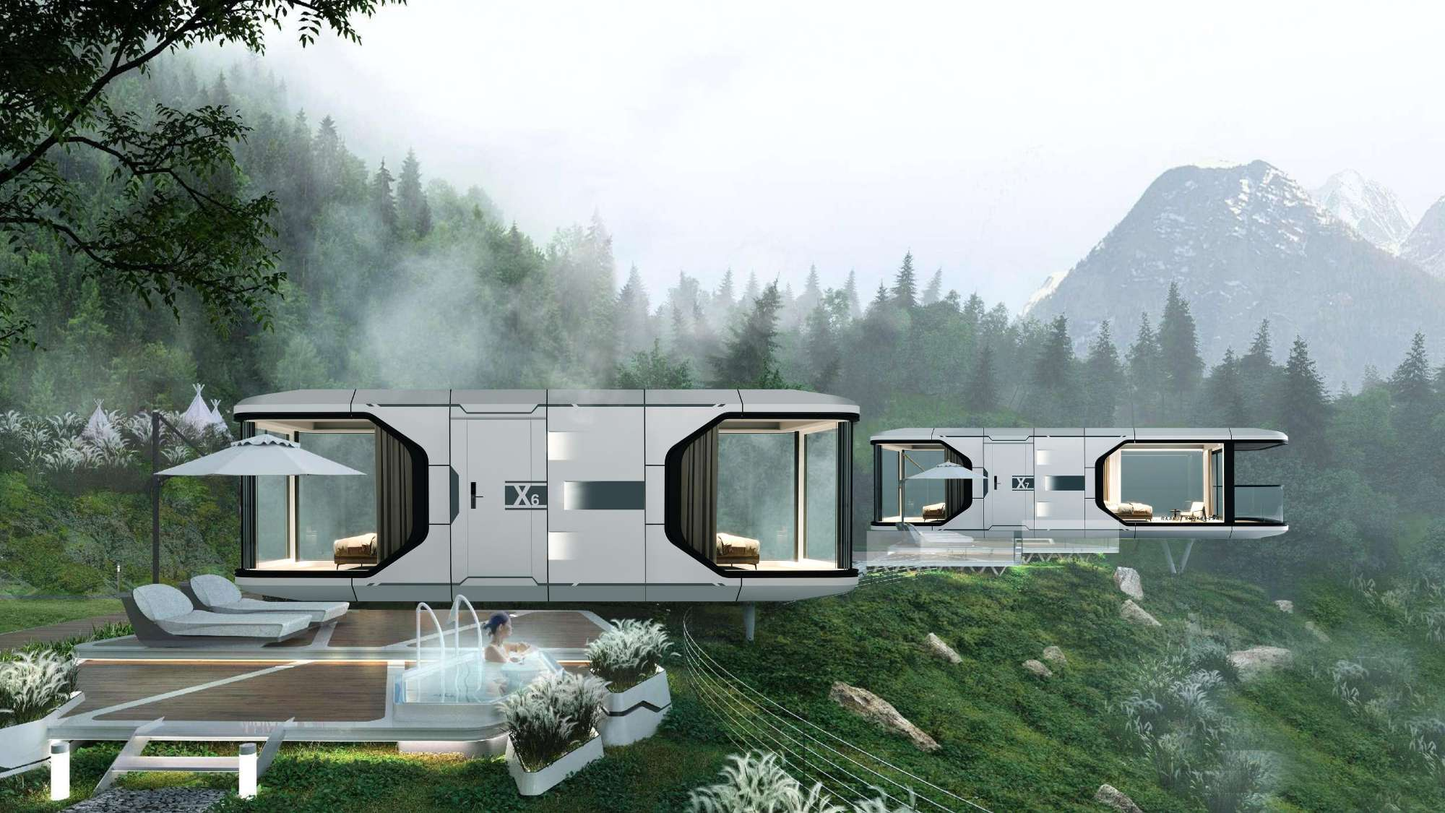 Casa modular prefabricada moderna habitable, contenedor prefabricado, casa pequeña, estructura de acero, casa prefabricada de acero, casa cómoda, cápsulas alojadas (X6)