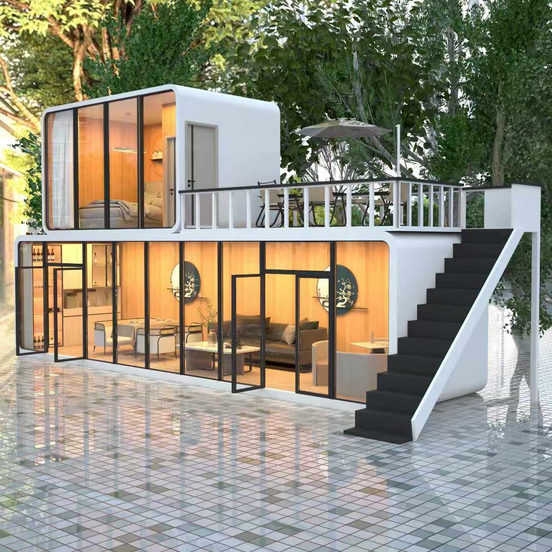 Casa prefabricada de 20 pies y 40 pies de alta calidad, completamente amueblada, para vivir, tipo cabaña de manzana (C5)